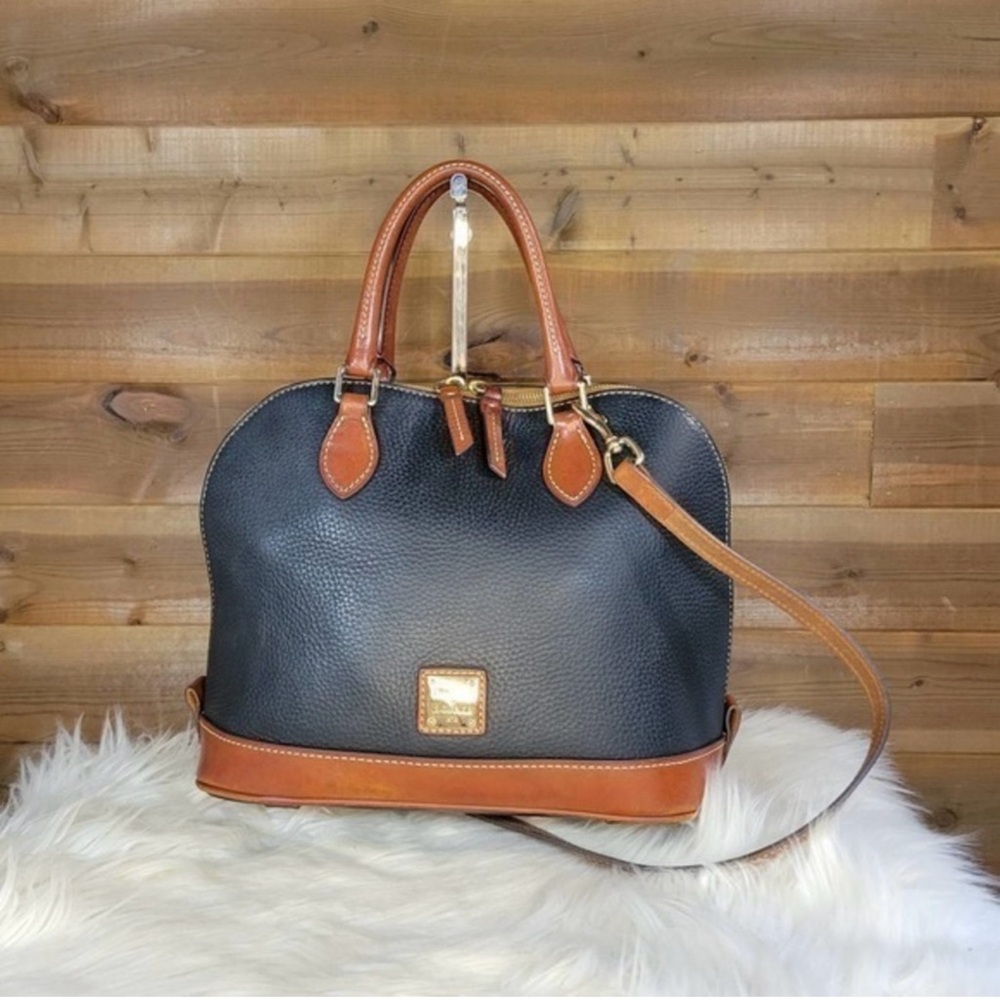 Dooney & Bourke Black Pebble Grain Zip Zip Satchel